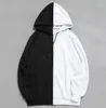 Men's Hoodies European Casual Loose Stitching Sports Pullover Long-sleeved Hooded