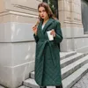 Abrigo largo de invierno acolchado de algodón Simplee para mujer, abrigo informal con bolsillo para mujer, Parkas para mujer, abrigo elegante con cuello a medida de calle alta 2023