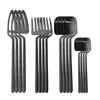 Dijksets sets 16 stks zwarte matte bestek set 304 roestvrijstalen mes mes vork lepel diner keuken flatware servies