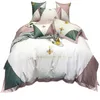 Bedding conjuntos de retalhos de retalhos de bordados coloridos Crown design de algodão almofada de almofada de algodão Capa 1 banda de luxo de luxo home decorativo