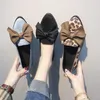 Zapatos de vestir para mujer, zapatos de tacón para mujer, con punta en pico, aterciopelados, a la moda, con tacón cuadrado, negro, con un solo lazo, informales para mujer