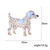 Brosches cindy xiang stift söt kreativ hund för kvinnor härliga djur strass brosch pin kappa smycken tillbehör 2 färger