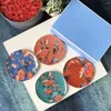 Dinnerware Sets Dinner Plate Gift Set Ossh China 21cm Rich Peony Red Blue Green Pink Box Packaging