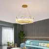 Pendant Lamps Nordic Creative Princess Room Led Chandelier Bedroom Crown Simple Modern Warm Romantic Children Decorative Lights