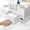 Pudełka do przechowywania podwójnie warstwy komputerowy makijaż makijażowy Kobiet szuflady kosmetyczny pudełko biżuteria szminka łazienka