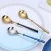 Dinnerware Sets Nordic Style 304 Round Beads Bamboo Stainless Steel Western Tableware Dessert Knife Fork And Spoon Set