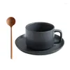 Mokken Noordse eenvoudige Ceramics Coffee Mug Tumbler Tea Cup en Saucer Set Kerst dessert Latte Cups met lepelontbijt