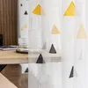 カーテンインリビングルームのための白い北欧の幾何学的な薄いカーテンチュール窓画面刺繍ファッションボイル