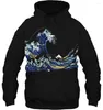 Erkek Hoodies Erkek Hoodie Hokusai Büyük Dalga Kanagawa Beyaz Versiyon T Premium Serin Kadın Sokak Giyim