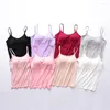 CAMISOLELE TOBLIS WYDAKOWANE BRA TOP Kobiety modalne spaghetti solidne cami kamizelka żeńska camisole z wbudowanym sportem odzieżowym fitness sporty