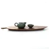 Plates Japanese Black Walnut Cherry Solid Wood Plate Dishes Handmade Leaf Shape Wooden Dinner Dessert Snack Creative Fruit Tray