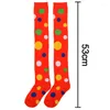 Women Socks Girls Over Knee Polka Dot Printed Cosplay Long Sock Lår High Stocking Party kostymtillbehör 1Pair