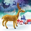 Christmas Decorations 1Pcs Mini Simulation Reindeer Ornament Plastic & Plush Decoration Kids Toy Deer Tree