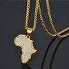 Hanger kettingen persoonlijkheid Afrika kaart ketting voor vrouwen mannen goud kleur roestvrij staal Ethiopische sieraden delerten Elle22