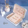 Opbergdozen PU Lederen sieradendoos draagbare vrouwen oorbellen ring Organisator reis ketting ketting case packag accessoires benodigdheden