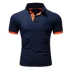 Polos maschile 2023 Polo Fashion Shirt Casual Brand Mens Summer Cotton Short Short Short Shirts Uomini Abbigliamento blu scuro di alta qualità 5xl 5xl