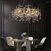 Lampadari Modern Crystal Lampada Soggiorno Lampadario Luxury Round Drop Dining Branch