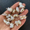 Charms Natural Freshwater Pearl onregelmatige pinda vorm dubbele gat linker voor doe-het-zelf sieraden maken kettingarmband maat 10x15-12x30mm