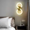 Настенные лампы современный светодиодный декор гостиной спальня спальня кровати Скрут Золото AC110V 220V проход свет