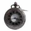 Pocket Watches Dual Display Clamshell Rom Retro Hollow Imitation Mechanical Unisex Men Kvinnor Titta på presentförsäljning