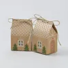 Envoltura de regalo Caja de favor de fiesta Embalaje para bolsas de Navidad y decoraciones de dulces 10 piezas / lote Papel Kraft de HouseGift