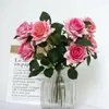 Decorative Flowers & Wreaths Velvet Cloth 2 Head Rose Artificial Wedding Bride Valentine's Day Decoration Fake FlowerDecorative