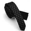 Bow Ties High Quality 2023 Ankomster Silk för män 4cm Slim White Polka Dot Fashion Black Mens Nattie Presentlåda L5039