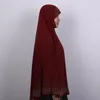 Roupas étnicas Qualidade de qualidade Plain muçulmana Mulheres Khimar com diamantes Árabe Islâmico Soft respirável Niqab Oração Hijab Cap 100x90cm