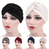 Vêtements ethniques Musulman Perle Turban Chapeau Hiver Automne Femmes Élastique Coton Volant B Cancer Chemo Bonnets Cap Chapeaux Wrap Plaqué Cheveux