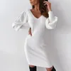 Casual Dresses Bodycon Dress Fashion Elegant Long Midi Women 2 Färger Lady Solid Color For Banket