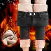 Damen Jeans Damen Hohe Taille Hose Jean Gerade Verdickt Plüsch Haren Damen Lose Warme Kleider Für