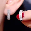 Hoop Earrings Fashion Cubic Zircon Small 925 Silver Needle Minimal Round Circle Hoops For Women Man Party Jewelry