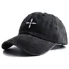 Ball Caps Vintage Cross İşlemeli Siyah Beyzbol Cap Casquette Homme Snapbacks Yaz Güneş Visor Baba Şapkaları Kadınlar Erkekler Kemop