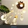 Lampade a sospensione Nordic Crystal Glass Luci a Led Hanging Drop Lamp Lampadario per interni Ristorante Bar Camera da letto Scala AC90-265V