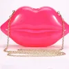 Evening Bags Ladies Sexy Red Lips Clutch Bag High Quality Acrylic Chain Shoulder Messenger Bolsa Shape Wallet