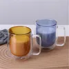 Tazze a doppia parete in vetro borosilicato alto caffè tazza da tè creativo resistente al calore birra boccale da vino tazze di whisky fatte a mano bicchieri