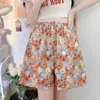 Dames shorts Japanse schattige bloemen zoete casual broek dames zomer dun losse huis wijd pueren buitenste slijtage