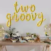 Party Decoration Two Groovy Cursive Script Letter Balloons Set Gold Alphabet Foil Mylar Banner 2nd Birthday Favor For Baby Shower