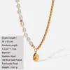 Pendant Necklaces Stainless Steel Natural Freshwater Pearl Drop Shape Ladies Necklace Niche Design 18k Real Gold Plated JewelryPendant Godl2