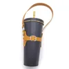 Boissons en cuir manipulé porte-manchon réutilisable Drinkware voyage tasse à café chaîne en métal détachable support Portable boisson isolée 1223849