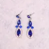 Set di orecchini e collana, eleganti catene di cristalli austriaci blu, set carini, regali per donne, ragazze, feste, matrimoni, balli