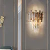 Lampes murales lampe moderne fumé gris/cognac cristal applique chambre chevet salon TV fond lumière décor à la maison support