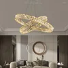 Chandeliers Round Crystal Chandelier Light LED Indoor Modern Lamp 40 60 80 100CM Circular Hanging For Living Dinning Room