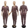 Byxor plus size leopard kläder 3xl jumpsuit kvinnor grossistartiklar kamouflage last casual en bit outfit drop