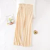 Dames slaapkleding Casual Wafle Summer Gebreide pure katoenen slaapbodem Vrouwen Spring Home broek gebreide brede beenbroek