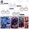 Hoop Earrings ORSA JEWELS Genuine Lapis Lazuli Faceted Gemstone Earings Trendy 925 Sterling Silver For Women Party Jewelry GME15