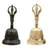 Christmas Decorations Handmade FengShui Hand Bell Tea Meditation Alarm Prayer Lucky Service Desktop Tibetan Buddhist Loud Call Dinner Brass