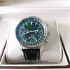 BLS Factory Mens Watch Super Quality 43mm Navitimer B01 cronografo 43 Bande di pelle verde orologi Cal.01 Movimento MECCANICA AUTOMATICA MENS OGHATHE