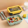 Ensembles de vaisselle Boîte à lunch avec cuillère anti-fuite Durable Micro-ondes Repas Fruit Snack Emballage pour pique-nique en plein air Cuisine de voyage