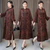 Abbigliamento etnico 2023 Elegante stampa floreale Cheongsam Vintage Colletto alla coreana Qipao Abito cinese stile sciolto Lady Party